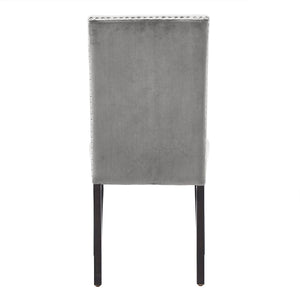 Banford Upholstered Dining Chair Rubberwood Frame Curved Back Nailhead Trim Set