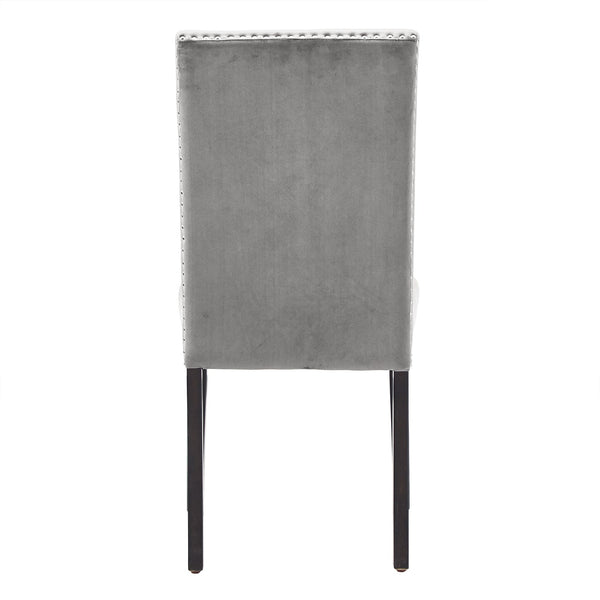 Banford Upholstered Dining Chair Rubberwood Frame Curved Back Nailhead Trim Set