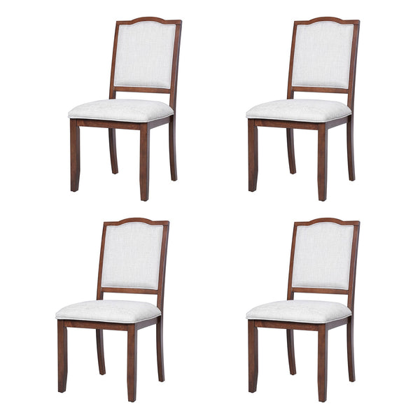 English Elm Farmhouse Upholstered Dining Chairs Set of 4 with High Back, Comfortable Modern Seating for Home Use Cherry N752P271803C