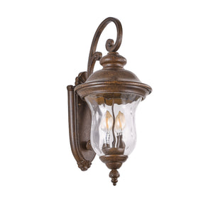 English Elm 22"(H) Vintage Outdoor Wall Lantern - Brown Bronze Aluminum & Clear Glass, Weatherproof 2-E12 Sconce Fixture W1340P209947