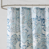 Madison Park Isla Shabby Chic Printed Cotton Shower Curtain MP70-5822 Blue