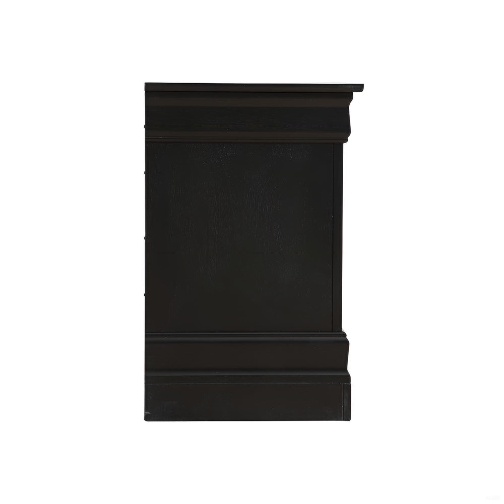 English Elm Chic Black Nightstand — Compact 24"H x22"W x16"D Particle Board, No Assembly, Durable Finish B078118379