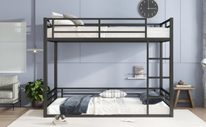 English Elm Metal Queen Over Queen Bunk Bed – Space-Saving Design For Teens & Adults, No Box Spring Needed, Black W1580S00140