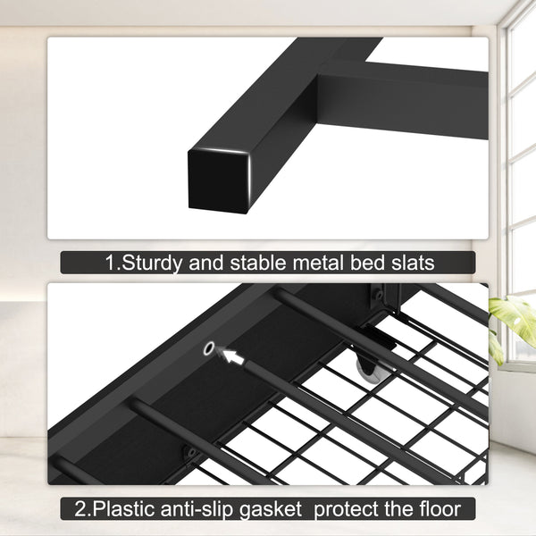 English Elm Corner Daybed Frame With Storage, Bookcase, Led Lights & Charging Station For Kids' Rooms W3107P334242
