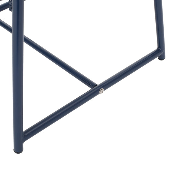 English Elm Kincaid Outdoor Iron Mesh Conversation Set Rust Resistant Patio Chairs with Side Table Navy Blue N775P392159N