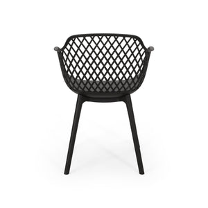 English Elm Christopher Knight Home® - POPPY Weather-Resistant Outdoor Dining Chair with Diamond Mesh Design, Sturdy Polypropylene Comfort Black 24 L x 23.5 W x 22.4 H 69069.00BLK