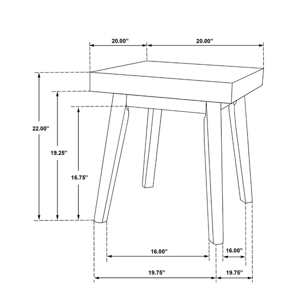 English Elm Square Wood Side Table - Mid-Century Modern Walnut Brown Accent Table For Stylish Living Spaces B016P370666-GIGA