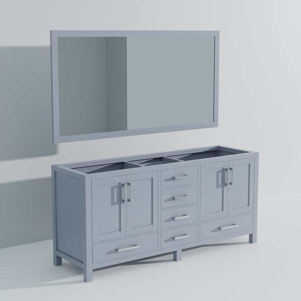 English Elm Dark Grey Double Bath Vanity Set With 72" Width, 28" Mirror & Ample Storage For Modern Spaces B2731S00519