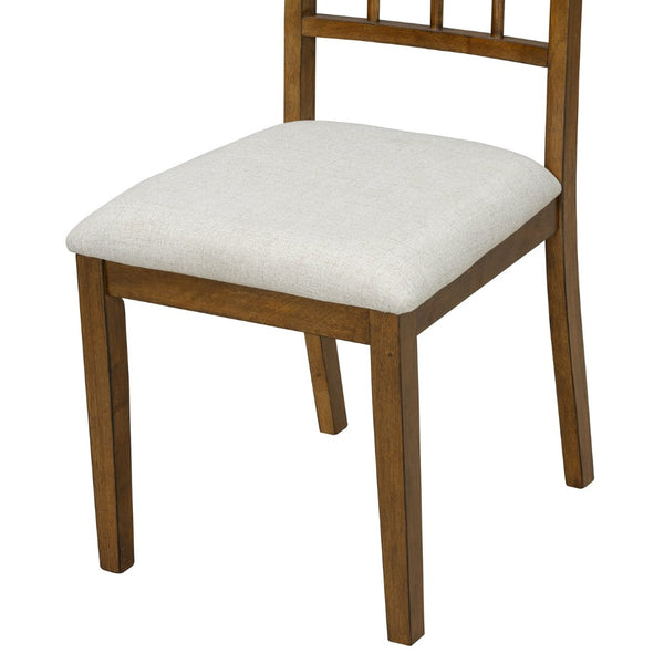 English Elm Trexm Farmhouse Dining Set Seats Six Oak Veneer Table Mixed Chairs Bench Included Beige,Walnut ST000156AAD