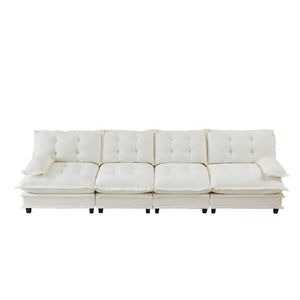 English Elm 138" Modular Cloud Sectional Sofa Deep Seat Chenille Upholstery for Living Room W714S01681