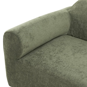 English Elm 111" Curved Sectional Sofa Set Plush Lamb Wool Upholstery Deep Seat Ottoman Lounge Green N767P371305G