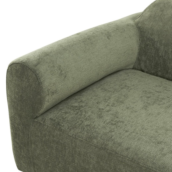 English Elm 111" Curved Sectional Sofa Set Plush Lamb Wool Upholstery Deep Seat Ottoman Lounge Green N767P371305G