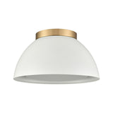 Pelham 10'' Wide 2-Light Flush Mount - Satin Brass with Matte White 52313/2 Elk Lighting