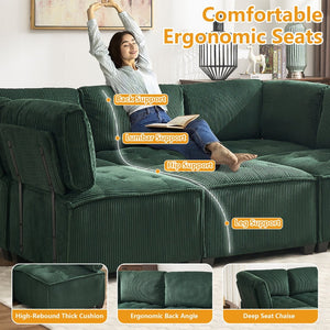 English Elm United We Win U-Shaped Modular Sectional Sofa With Reversible Chaise - 6-Seat Comfort & Style W1568S00156-GIGA