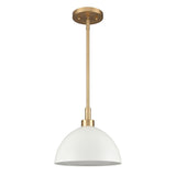 Pelham 10'' Wide 2-Light Pendant - Satin Brass with Matte White 52314/2 Elk Lighting