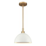 Pelham 10'' Wide 2-Light Pendant - Satin Brass with Matte White 52314/2 Elk Lighting