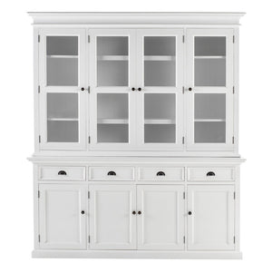HomeRoots 87" Antiqued White Solid Mahogany Pantry Cabinet - Elegant Storage Solution for Any Space 523185