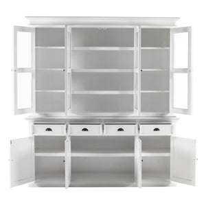 HomeRoots 87" Antiqued White Solid Mahogany Pantry Cabinet - Elegant Storage Solution for Any Space 523185
