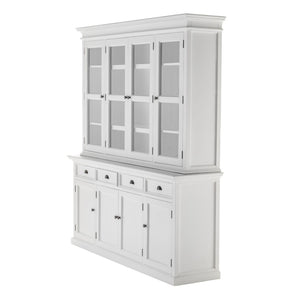 HomeRoots 87" Antiqued White Solid Mahogany Pantry Cabinet - Elegant Storage Solution for Any Space 523185