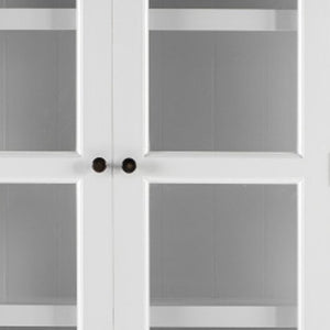 HomeRoots 87" Antiqued White Solid Mahogany Pantry Cabinet - Elegant Storage Solution for Any Space 523185