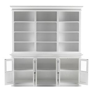 HomeRoots 87" Antiqued White Solid Mahogany Pantry Cabinet - Elegant Storage Solution for Any Home Space 523186