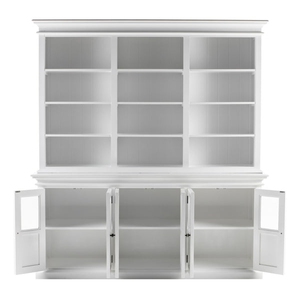 HomeRoots 87" Antiqued White Solid Mahogany Pantry Cabinet - Elegant Storage Solution for Any Home Space 523186