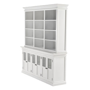 HomeRoots 87" Antiqued White Solid Mahogany Pantry Cabinet - Elegant Storage Solution for Any Home Space 523186