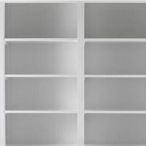 HomeRoots 87" Antiqued White Solid Mahogany Pantry Cabinet - Elegant Storage Solution for Any Home Space 523186