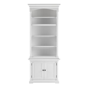 HomeRoots 87" Antiqued White Solid Wood Utility Cabinet - Stylish, Durable Storage for Any Room, 7 Shelves! 523188
