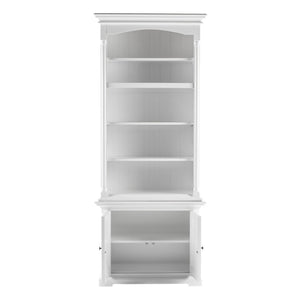 HomeRoots 87" Antiqued White Solid Wood Utility Cabinet - Stylish, Durable Storage for Any Room, 7 Shelves! 523188