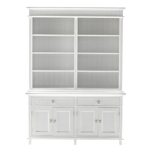 HomeRoots 87" Antiqued White Solid Wood Utility Cabinet with Adjustable Shelves for Stylish Home Organization 523189