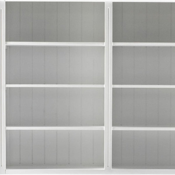 HomeRoots 87" Antiqued White Solid Wood Utility Cabinet with Adjustable Shelves for Stylish Home Organization 523189