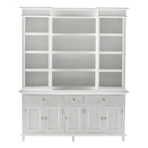 HomeRoots 87" Antiqued White Solid Wood Utility Cabinet - Stylish, Durable Storage for Any Space, 3 Drawers! 523190