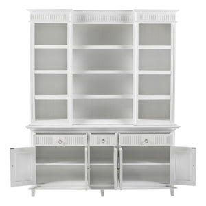 HomeRoots 87" Antiqued White Solid Wood Utility Cabinet - Stylish, Durable Storage for Any Space, 3 Drawers! 523190