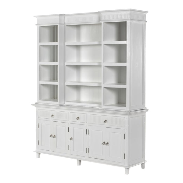 HomeRoots 87" Antiqued White Solid Wood Utility Cabinet - Stylish, Durable Storage for Any Space, 3 Drawers! 523190