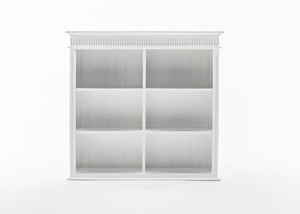 HomeRoots 87" Antiqued White Pantry Cabinet - Stylish Shaker Design with 4 Doors & 2 Drawers for Organized Storage 523191