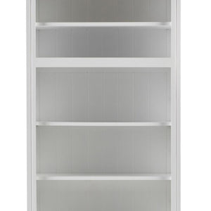 HomeRoots 87" Antiqued White Solid Wood Seven-Door Utility Cabinet for Stylish, Space-Saving Storage Solutions 523192