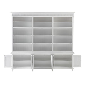 HomeRoots 87" Antiqued White Solid Mahogany Utility Cabinet - Stylish, Durable Storage for Home & Garage Spaces 523193