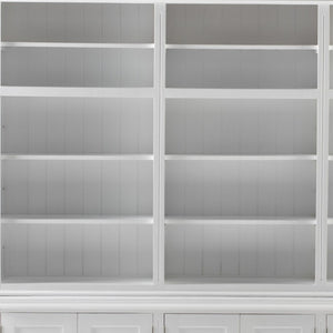 HomeRoots 87" Antiqued White Solid Mahogany Utility Cabinet - Stylish, Durable Storage for Home & Garage Spaces 523193