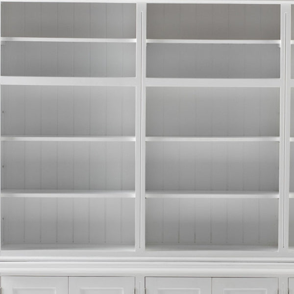 HomeRoots 87" Antiqued White Solid Mahogany Utility Cabinet - Stylish, Durable Storage for Home & Garage Spaces 523193