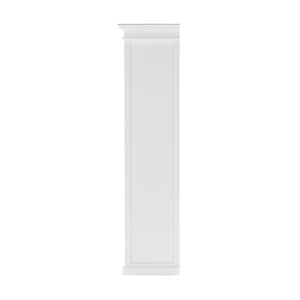 HomeRoots 77" Antiqued White Solid Wood Five-Tier Bookcase - Timeless Storage Solution for Home & Office Decor 523196