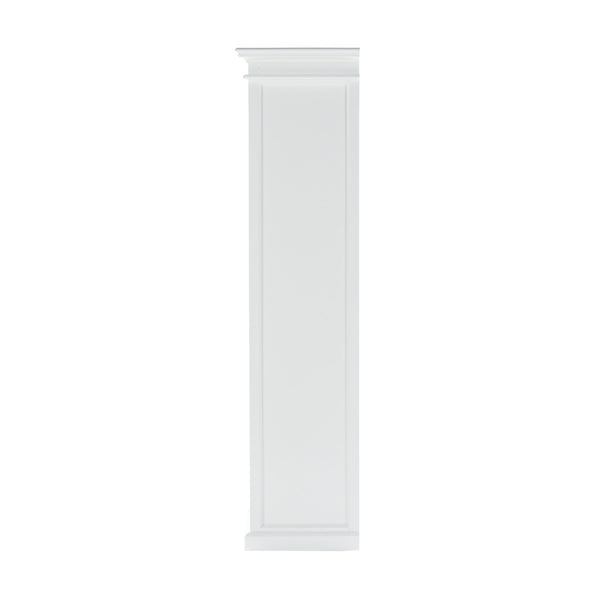 HomeRoots 77" Antiqued White Solid Wood Five-Tier Bookcase - Timeless Storage Solution for Home & Office Decor 523196