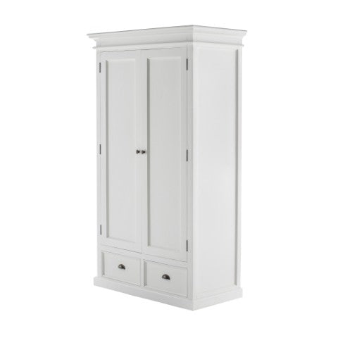 Homeroots 43" Off White Solid Wood Two Drawer Storage Cabinet – Stylish, Durable, And Space-saving Design  Solid Wood 523198