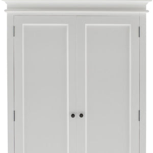 HomeRoots 43" Off White Solid Wood Two Drawer Cabinet - Elegant Farmhouse Storage for Home Décor and Organization 523198