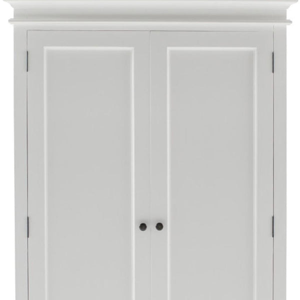 HomeRoots 43" Off White Solid Wood Two Drawer Cabinet - Elegant Farmhouse Storage for Home Décor and Organization 523198