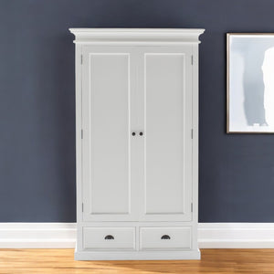 Homeroots 43" Off White Solid Wood Two Drawer Storage Cabinet – Stylish, Durable, And Space-saving Design  Solid Wood 523198