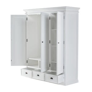 Homeroots 62" Off White Solid Wood Frame Standard Curio Cabinet With Six Shelves  Solid Wood 523199