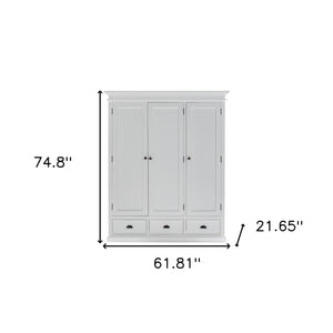 Homeroots 62" Off White Solid Wood Frame Standard Curio Cabinet With Six Shelves  Solid Wood 523199