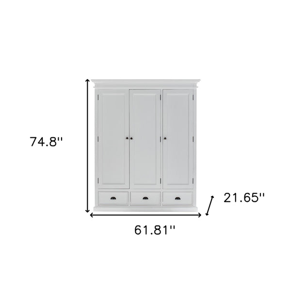 Homeroots 62" Off White Solid Wood Frame Standard Curio Cabinet With Six Shelves  Solid Wood 523199