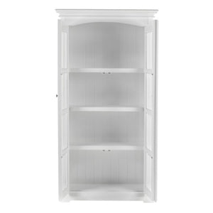 Homeroots 39" Off White Solid Wood Curio Cabinet With Glass Doors - Stylish Storage Solution For Any Space  Solid Wood 523200